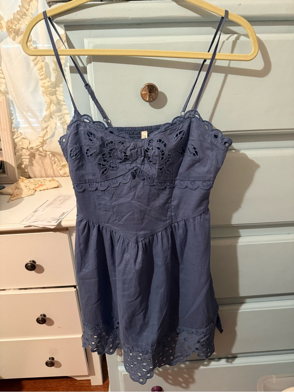 American Eagle - Blue Eyelet Spaghetti Strap Sundress